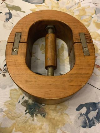 Vintage Industrial Hat Mold Stretcher Antique Wood Millinery Tool Form 7 - 71/2
