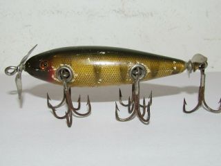 Extremely Rare Creek Chub Five Hook Round Body Underwater Spinning Minnow Lure 2