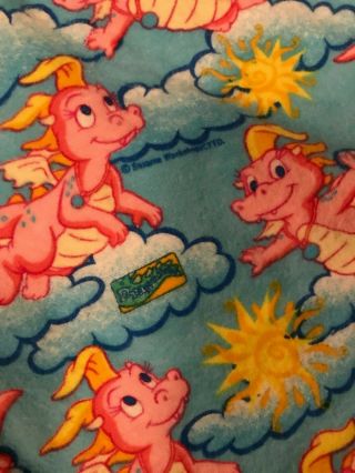 RARE Dragon Tales Sesame Street Workshop 3 ' x 3 ' Baby Blanket,  pink dragon lace 3