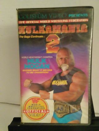 Rare Hulkamania 2 Vhs Wwf Official Video Wrestling Hulk Hogan Coliseum Wcw Wwe