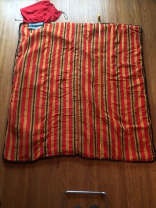 Vintage Sleeping Bag 1960 - 1970’s Sears Roebuck & Co 68” X 32” Flannel Interior