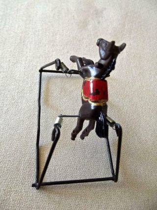 Vintage Dollhouse Miniatures Rocking Horse on Metal Frame with Springs 1/12 3