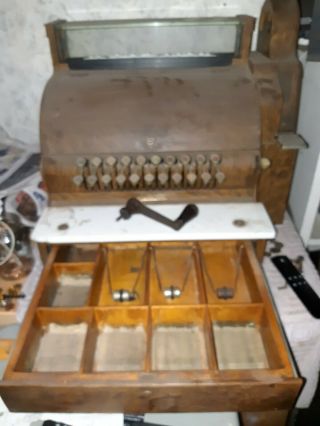 Rare Old Vintage Antique National Brass Cash Register Needs Work