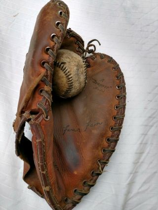 Antique/vintage Macgregor G155 " Trapper " Baseball Glove And Ball Set Ferris Fein