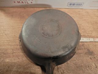 Antique Griswold 6 Cast Iron Skillet Large Logo Wooden Handle Collectible 698 A