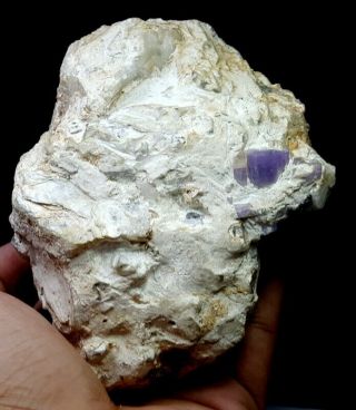 1052 Grams Rare Purple Apatite On Quartz Specimen From Afghanistan