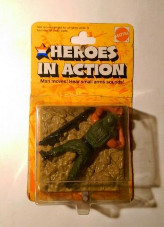Rare Vintage 1975 Mattel Heroes In Action Missile Specialist Figure With Card