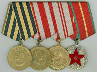 Ussr Soviet Military Medal Veteran Ww2 With Rare Vinyl Tapes For The V