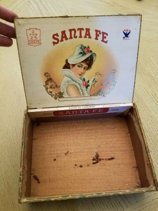 RARE Early 1930s Santa Fe Coronas Wooden Cigar Box NRA EAGLE Symbol 3