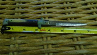 Very Rare Lock Back Knife Horn Handles Made In Italy Smaller 7 " Long Open Old