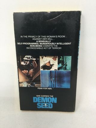 Demon Seed by Dean Koontz rare 1973 version (Bantam 1977 2nd Printing paperback) 3