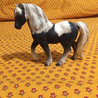 Antique Ceramic Horse Figurine,  Black And White,  4in Made In Japan
