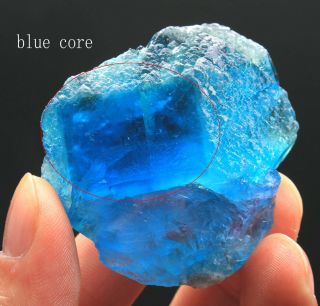 90g Rare Ladder - Like Blue‘blue Core’ Fluorite Crystal Mineral Specimen/china 122