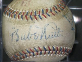 Lou Gehrig/babe Ruth Signed Baseball American League Reach Ball Read Listing