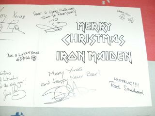 Iron Maiden Rare Fan Club Only Christmas Card Facsimille Signed