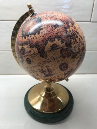 Vintage Italian Old World Globe 10” Small Made In Italy