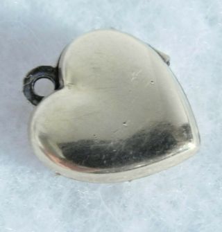Antique TD 12K Gold Filled Engraved Front Miniature Heart Locket Pendant Charm 2