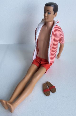 1964 Mattel Ken Barbie Doll With Clothes,  Cork Shoes And