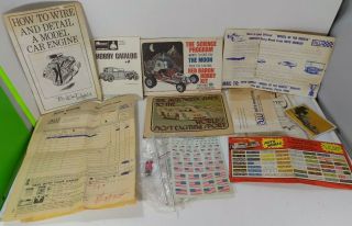 Orig Vtg 1970s 1/25 Model Papers Receipts How To Guide License Plate Decal Sheet