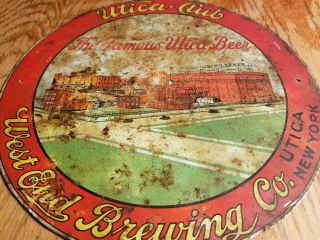 Rare Vintage Utica Club Beer West End Brewing York Tin Sign Old Bar Liquor