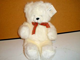 Vintage White Teddy Bear Russ Made For Hess 