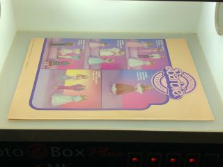 Vintage Barbie Fashion Display Ad 1982 Insert Calendar Poster Hanging Paper