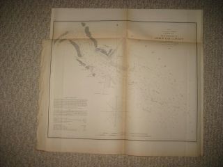 Early Antique 1855 Doboy Bar Inlet Georgia Island Maritime Map Chart Lighthouse