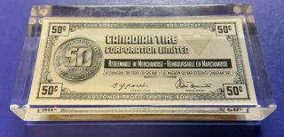 Canadian Tire Money 50 Cent Note - Rare In Any.