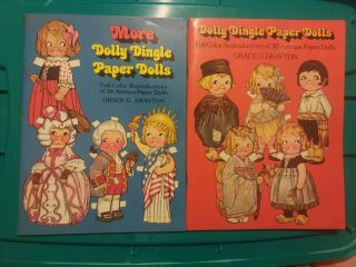 Dolly Dingle Paper Dolls - 60 Antique Paper Dolls By Grace G.  Drayton - 2 Book Set