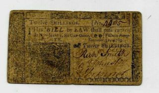 12 Shillings " Old Colonial " 1763 " Old Colonial " (12 Shillings) Rare Item 1763