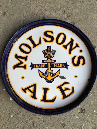 Rare Vintage Molson’s Ale Porcelain Enamel Tray