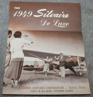 Vintage Rare Silvaire De Luxe By Luscombe Plane Brochure 1949