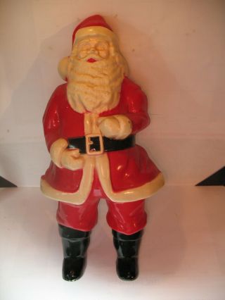 Antique Vintage 16 1/2” Hard Plastic Blow Mold Christmas Santa Claus