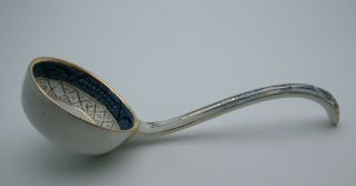 ANTIQUE BOOTHS REAL OLD WILLOW BLUE & WHITE SMALL TUREEN LADLE - PERFECT 3