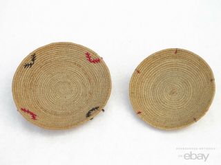 Antique Native American Indian Eskimo Inuit Alaska Coiled Basket Trays