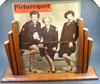 Vintage 1930s Art Deco Wooden Picture Frame Glass