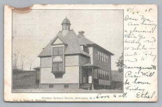 Central School House Apponaug Rhode Island Udb Antique Warwick Pc (corner) 1908