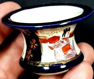 Very Fine Quality Vintage Japanese Satsuma Ware Boudoir Candle Holder C 1940