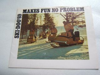 Vintage 1969 Bombardier Ski - Doo Snowmobile Brochure 10 Pages