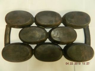 Antique Old Vintage Cast Iron Corn Bread Muffin Gem Pan W/8 Oval Cups Waterman?