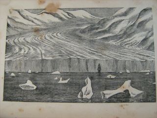 1876 Antique Hardcover Book " The Ocean " Historic Glaciers Illustrated L@@k