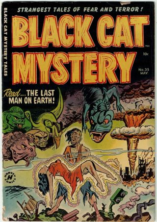 Black Cat Mystery 35 Harvey 1952 Rare Pre Code Horror Powell Palais Gd