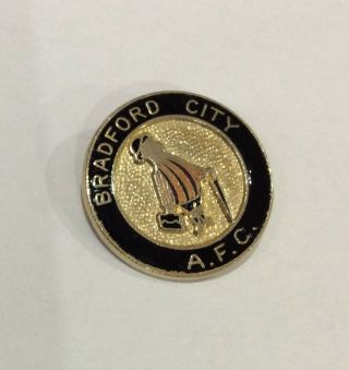 Old Bradford City Football Club Fc Badge Bantams Enamel Vintage Pin.  Rare?