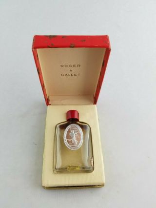 Rare Vintage Roger & Gallet Fleurs D ' Amour 1/3 oz Glass Perfume Bottle 2