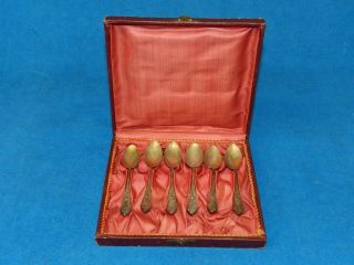 Early 1900’s Set Of 6 Antique 800 Silver Demi - Tasse Spoons