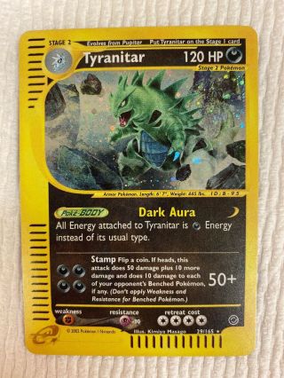 Pokemon Tyranitar 29/165 - Holo Rare Card Expedition Lp Nm Shipped Safe And Fast