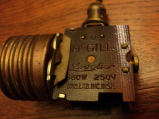 Antique O Mcgill Levolter 660 W - 250v Light Bulb Pull On Chain Brass Switch