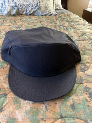 Rare Vtg Vietnam Era Us Navy Cap,  Utility,  Dark Blue,  Usn Deck Hat Size 7 - 3/4