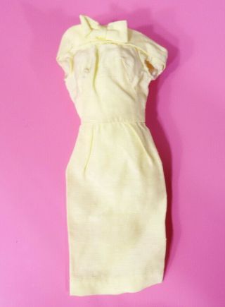 Vintage Barbie Yellow Pak Silk Sheath Dress N/mint