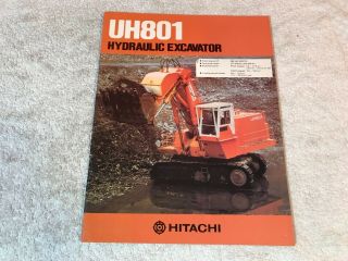 Rare Hitachi Hydraulic Excavator Uh801 19 Page Dealer Brochure